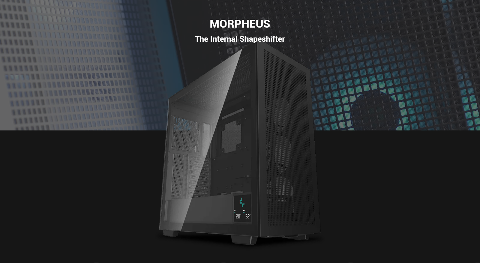 A large marketing image providing additional information about the product DeepCool Morpheus Mid Tower Case - Black - Additional alt info not provided